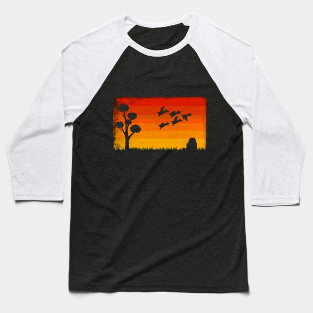 Duck Hunt Lake Baseball T-Shirt by mattographer